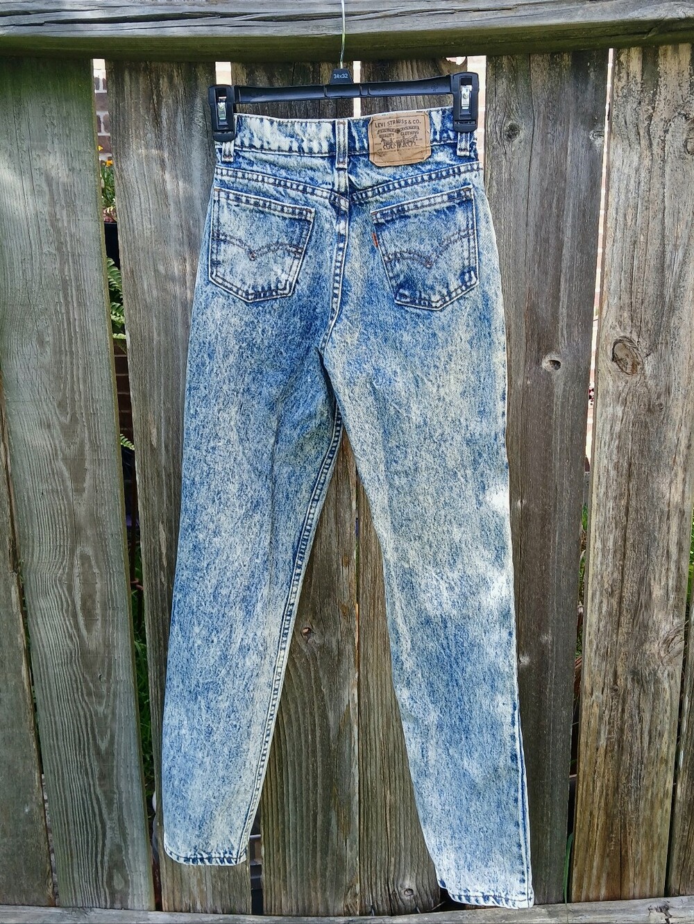 VTG Levis Denim Jeans Orange Label 505 Student Sz XXS 25/30 Acid Wash 80s